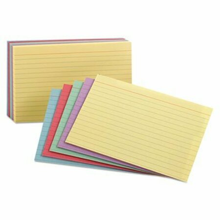 TOPS BUSINESS FORMS Oxford, Ruled Index Cards, 3 X 5, Blue/violet/canary/green/cherry, 100PK 40280